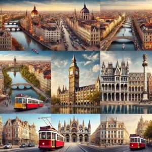 Alle genoemde steden en hun iconische bezienswaardigheden. 