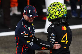 Norris en Verstappen na de race